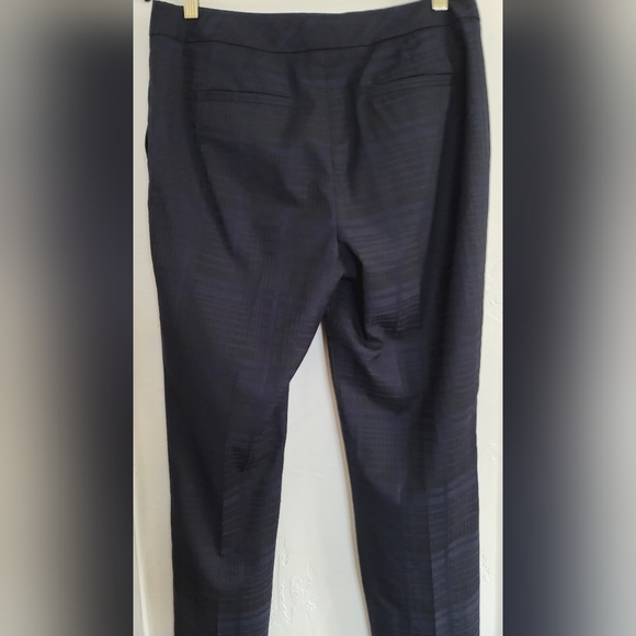 Reiss Navy Blue Plaid Margot Tapered Leg  Stretch Ankle Pants Size 8 - Picture 11 of 16
